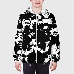 Куртка с капюшоном мужская Все рэперы черно белый, цвет: 3D-белый — фото 2