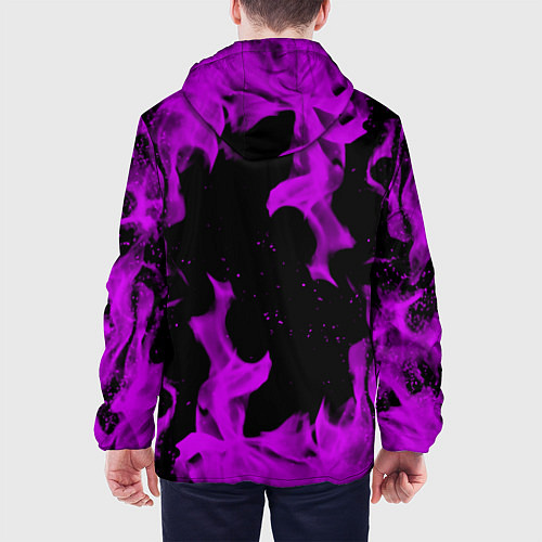 Мужская куртка Неоновый огонь текстура / 3D-Черный – фото 4