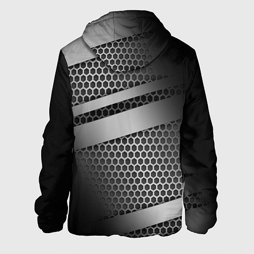 Мужская куртка Карбоновая текстура хром / 3D-Черный – фото 2