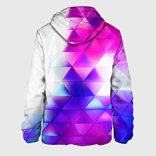 Мужская куртка Неоновые треугольники абстракция / 3D-Белый – фото 2