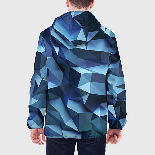 Мужская куртка Искаженная синяя геометрия / 3D-Черный – фото 4