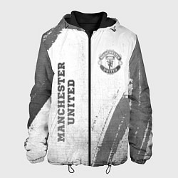 Куртка с капюшоном мужская Manchester United - white gradient вертикально, цвет: 3D-черный