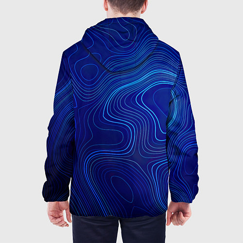 Мужская куртка Синяя топография / 3D-Черный – фото 4