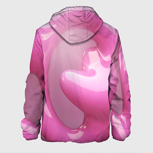 Мужская куртка Розовые краски абстракция / 3D-Белый – фото 2