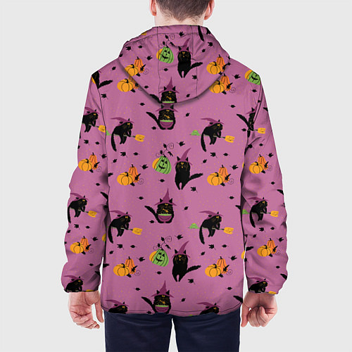 Мужская куртка Хэллоуин и кот ведьмы / 3D-Черный – фото 4