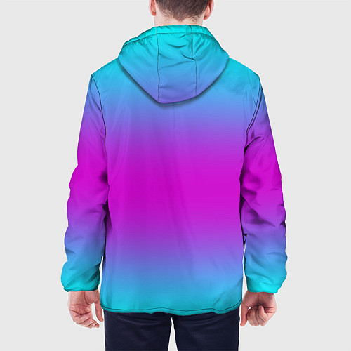 Мужская куртка Градиент неоновые цвета / 3D-Черный – фото 4
