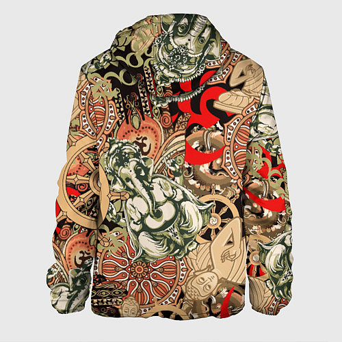 Мужская куртка Будда и Ганеша на фоне сансары и мандалы / 3D-Черный – фото 2