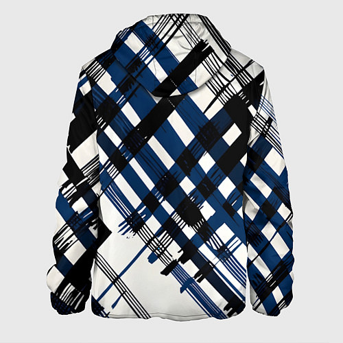 Мужская куртка Косая клетка бело-синяя / 3D-Белый – фото 2