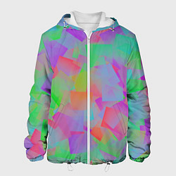 Куртка с капюшоном мужская Разноцветные слайды - абстракция, цвет: 3D-белый
