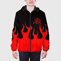 Куртка с капюшоном мужская Linkin park logo fire, цвет: 3D-черный — фото 2