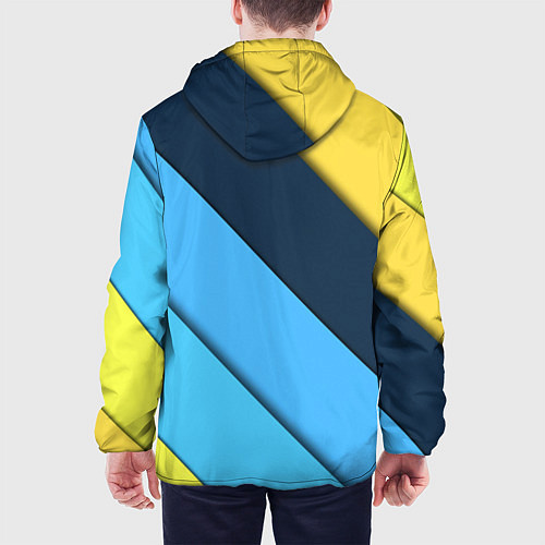 Мужская куртка Линии геометрия / 3D-Черный – фото 4