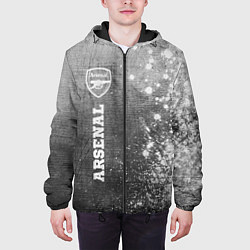 Куртка с капюшоном мужская Arsenal - grey gradient по-вертикали, цвет: 3D-черный — фото 2