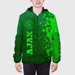 Куртка с капюшоном мужская Ajax - green gradient по-вертикали, цвет: 3D-черный — фото 2