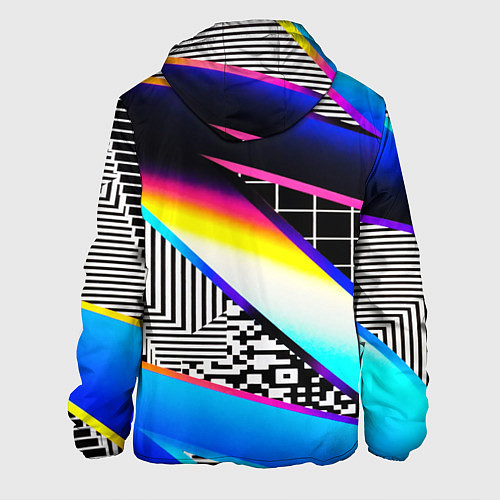 Мужская куртка Neon stripes geometry / 3D-Белый – фото 2