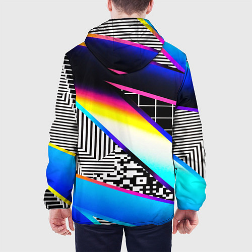 Мужская куртка Neon stripes geometry / 3D-Черный – фото 4