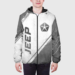 Куртка с капюшоном мужская Jeep - white gradient вертикально, цвет: 3D-черный — фото 2