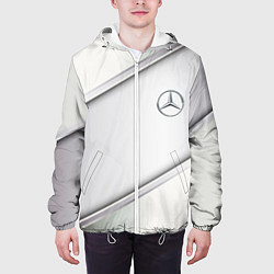 Куртка с капюшоном мужская Mercedes benz metalic collection, цвет: 3D-белый — фото 2