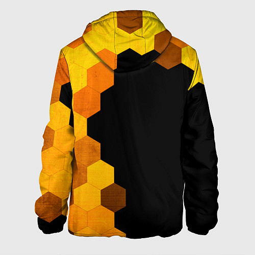 Мужская куртка Stumble Guys - gold gradient по-вертикали / 3D-Черный – фото 2