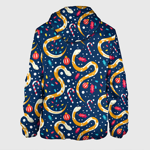 Мужская куртка Новогодний паттерн символ года 2025 / 3D-Белый – фото 2