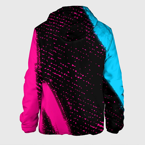 Мужская куртка Stumble Guys - neon gradient вертикально / 3D-Черный – фото 2