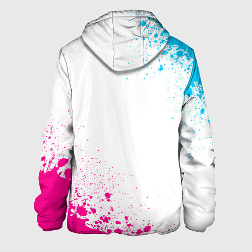 Мужская куртка Stumble Guys neon gradient style вертикально / 3D-Черный – фото 2