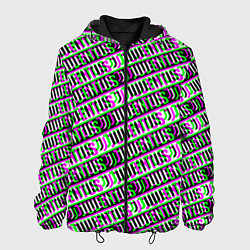 Куртка с капюшоном мужская Juventus glitch pattern, цвет: 3D-черный