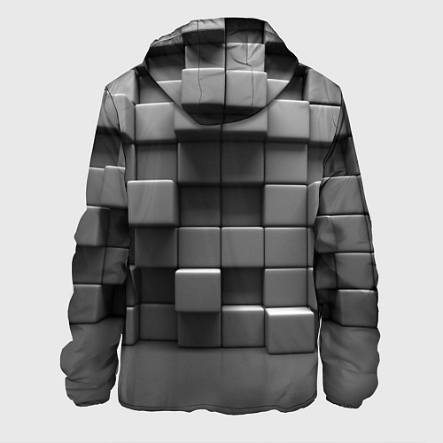 Мужская куртка Текстура кубы / 3D-Белый – фото 2