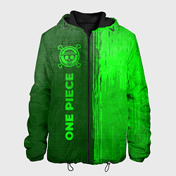 Куртка с капюшоном мужская One Piece - green gradient по-вертикали, цвет: 3D-черный