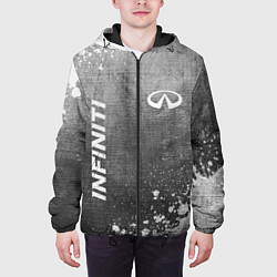 Куртка с капюшоном мужская Infiniti - grey gradient вертикально, цвет: 3D-черный — фото 2