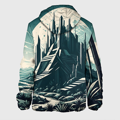 Мужская куртка Фантастика город / 3D-Белый – фото 2