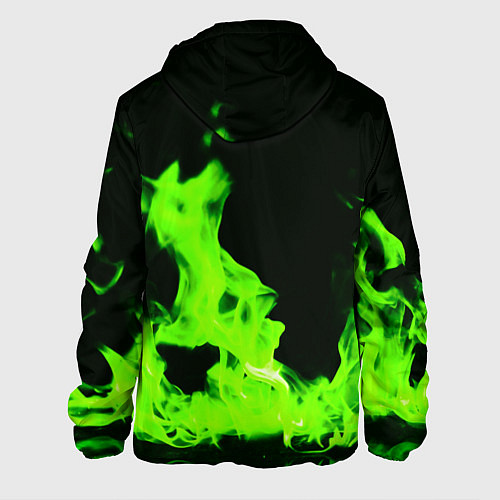 Мужская куртка Кислотный зелёный огонь / 3D-Белый – фото 2
