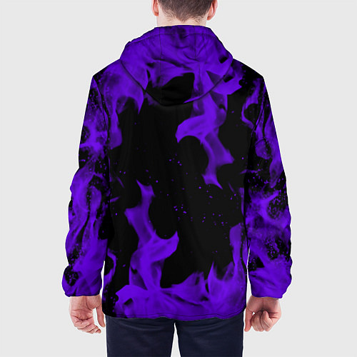 Мужская куртка Неоновый фиолетовый огонь / 3D-Черный – фото 4