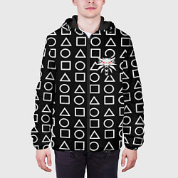 Куртка с капюшоном мужская The Witcher лого гейм паттерн, цвет: 3D-черный — фото 2