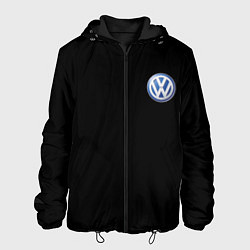 Куртка с капюшоном мужская Volkswagen logo auto, цвет: 3D-черный