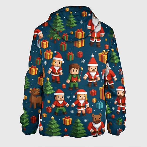 Мужская куртка Mintrcraft pattern новый год / 3D-Белый – фото 2