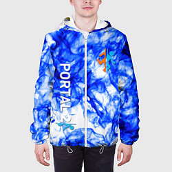 Куртка с капюшоном мужская Portal 2 flame blue, цвет: 3D-белый — фото 2