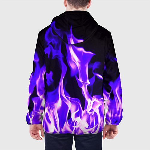Мужская куртка Неоновый огненный стиль / 3D-Черный – фото 4