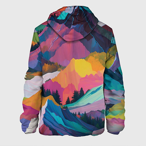 Мужская куртка Красочные горы / 3D-Белый – фото 2