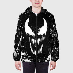 Куртка с капюшоном мужская Venom logo, цвет: 3D-черный — фото 2
