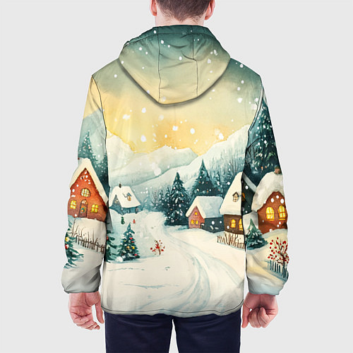 Мужская куртка Праздничная деревушка / 3D-Черный – фото 4