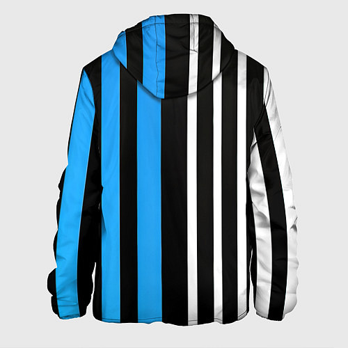 Мужская куртка Вертикальные полосы триколор синий / 3D-Белый – фото 2