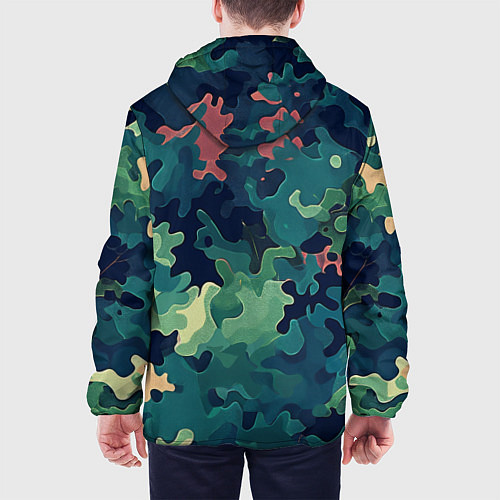 Мужская куртка Армейский камуфляж зеленый / 3D-Черный – фото 4