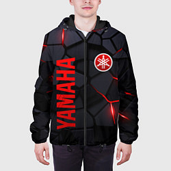 Куртка с капюшоном мужская Yamaha - плиты с эффектом свечения, цвет: 3D-черный — фото 2