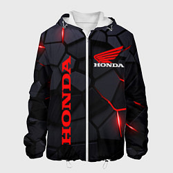 Куртка с капюшоном мужская Honda - плиты, цвет: 3D-белый