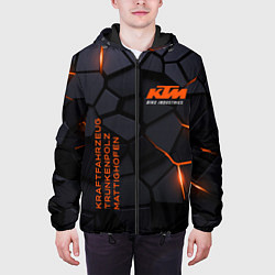 Куртка с капюшоном мужская KTM - плиты с эффектом свечения, цвет: 3D-черный — фото 2