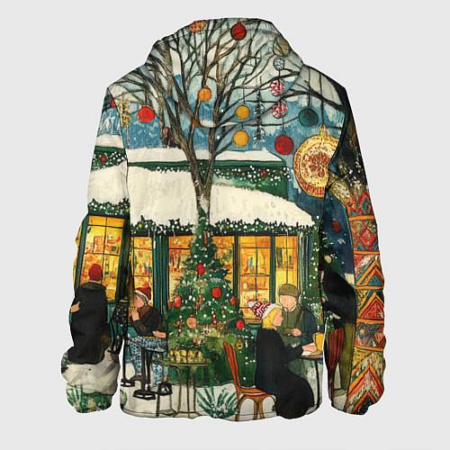 Мужская куртка Новогодние посиделки / 3D-Белый – фото 2