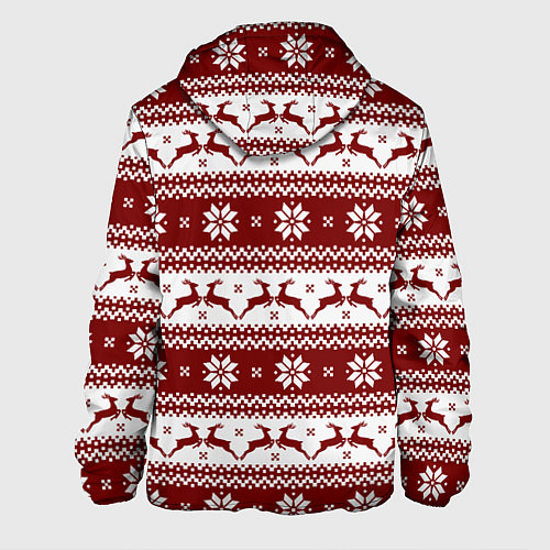 Мужская куртка Скандинавский узор с оленями / 3D-Белый – фото 2