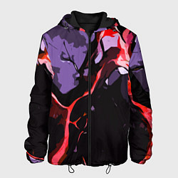 Куртка с капюшоном мужская Красный разлом в камне, цвет: 3D-черный