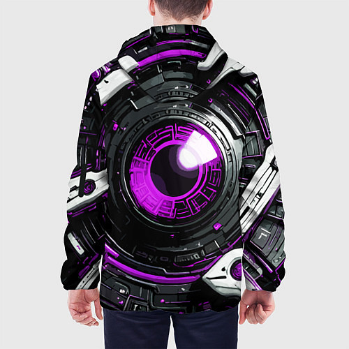 Мужская куртка Фиолетовая сфера киберпанк / 3D-Черный – фото 4