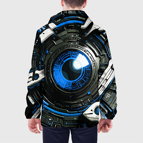 Мужская куртка Синяя сфера киберпанк / 3D-Черный – фото 4